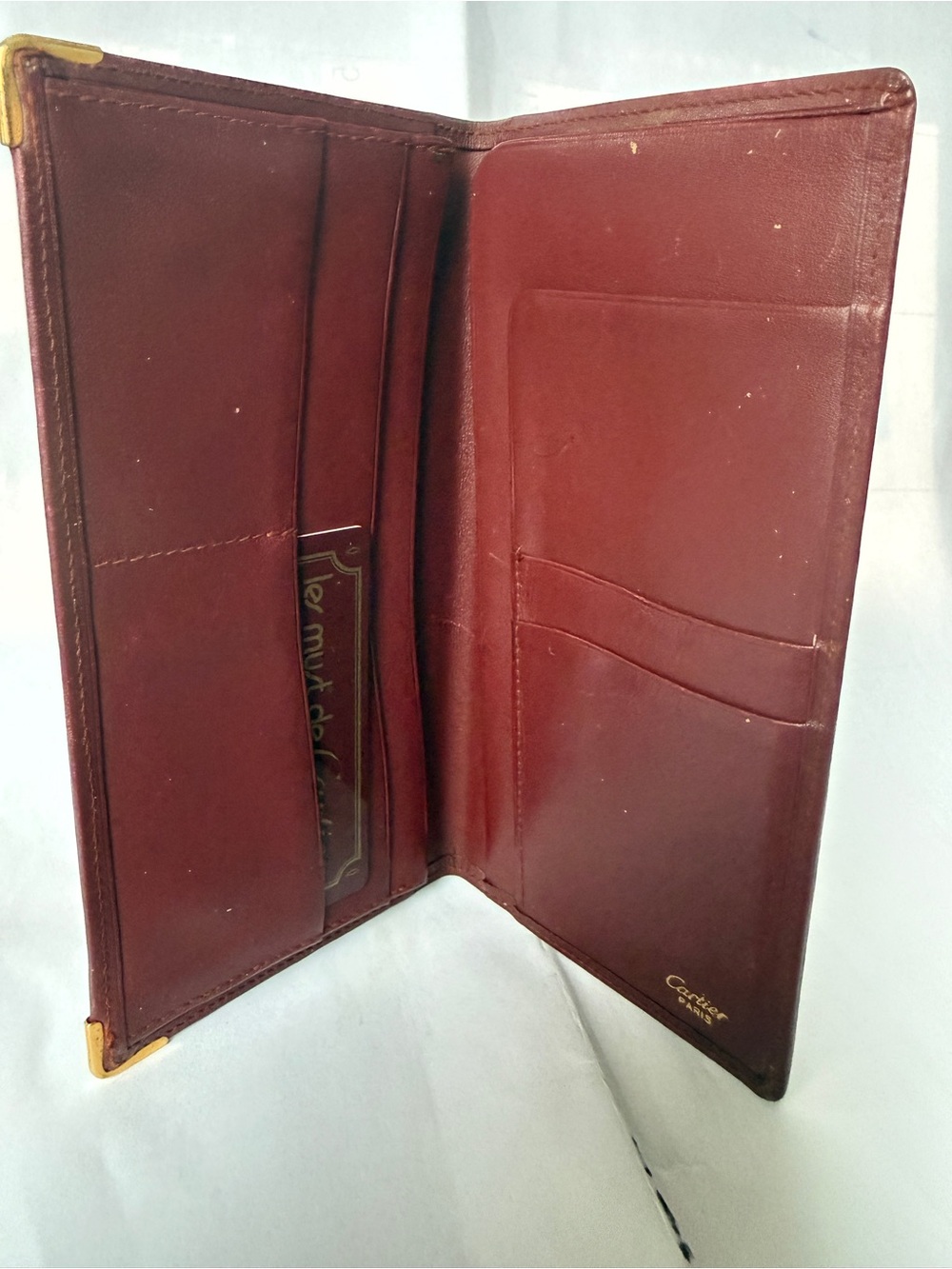 Vintage Authentic Cartier Burgundy Leather Long Wallet Checkbook Holder - Picture 11 of 12